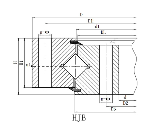 （HJ系列）单排交叉滚柱式回转支承——无齿式