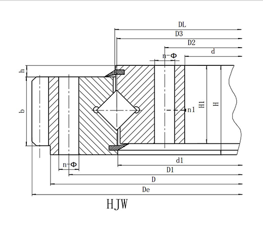 （HJ系列)单排交叉滚柱式回转支承——外齿式